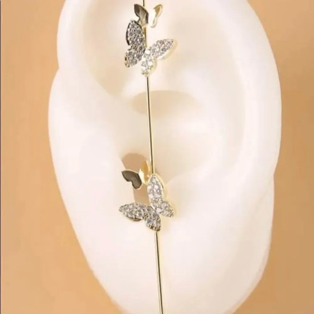1 Piece Rhinestone Butterfly Ear Decoration